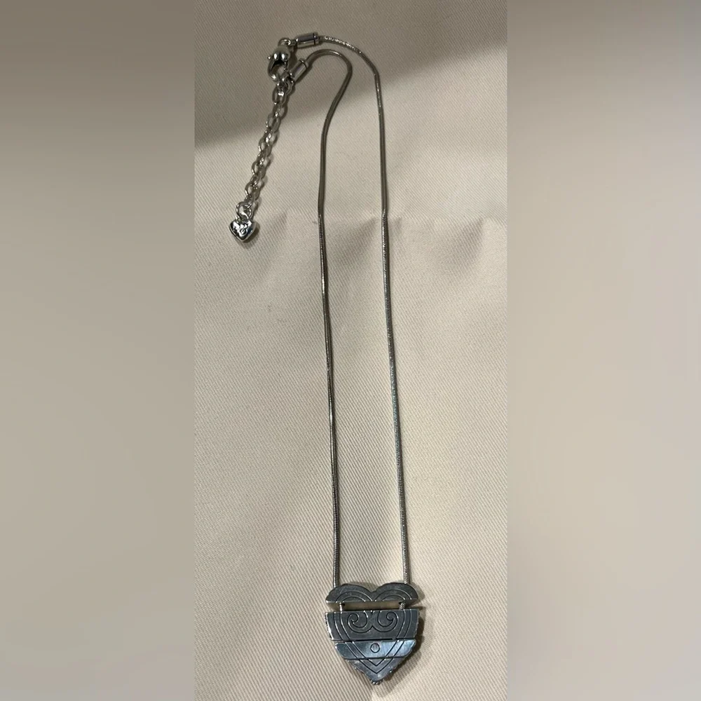 Vintage Brighton Silver Heart Pendant Necklace